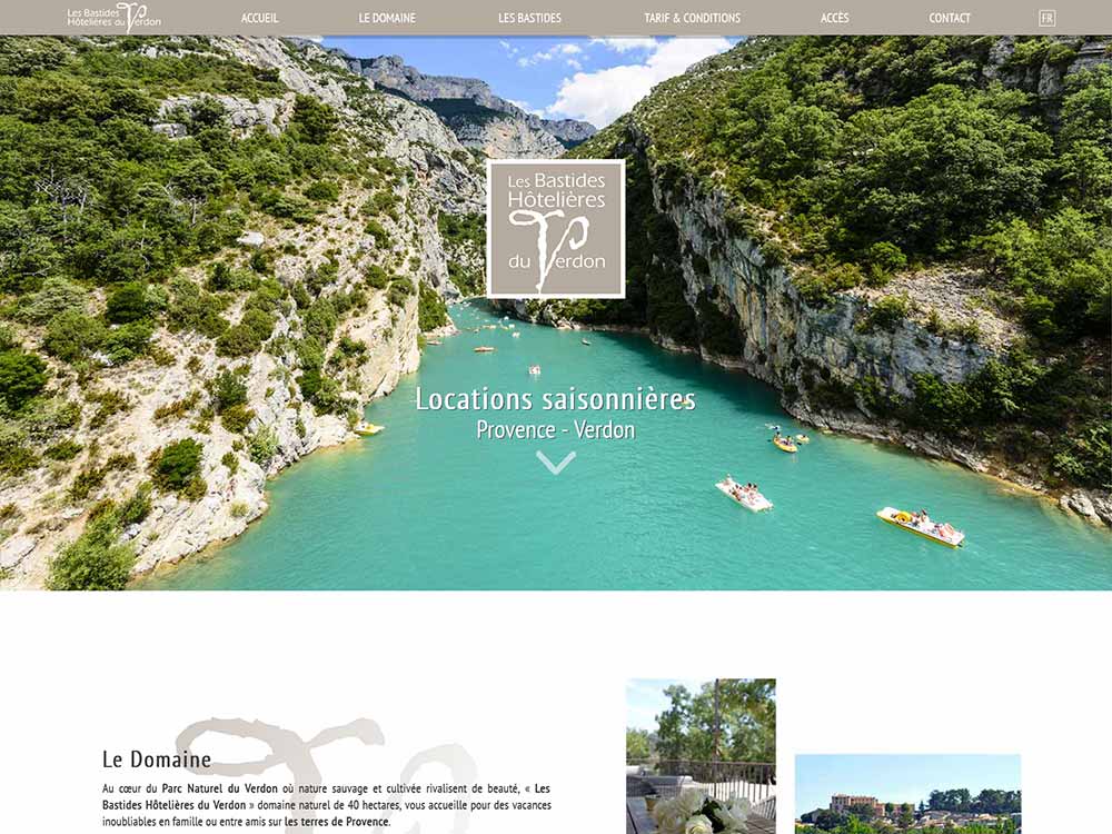 Site Internet les Bastides du Verdon
